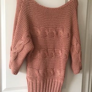 Bebe off the shoulder sweater rose size S